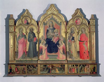 Madonna and Child Enthroned with St. Catherine, St. Francis, St. Zenobius and St. Mary Magdalene by Pseudo Ambrogio di Baldese